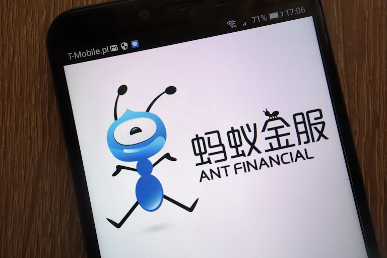 Smartphone with Ant Financial logo
