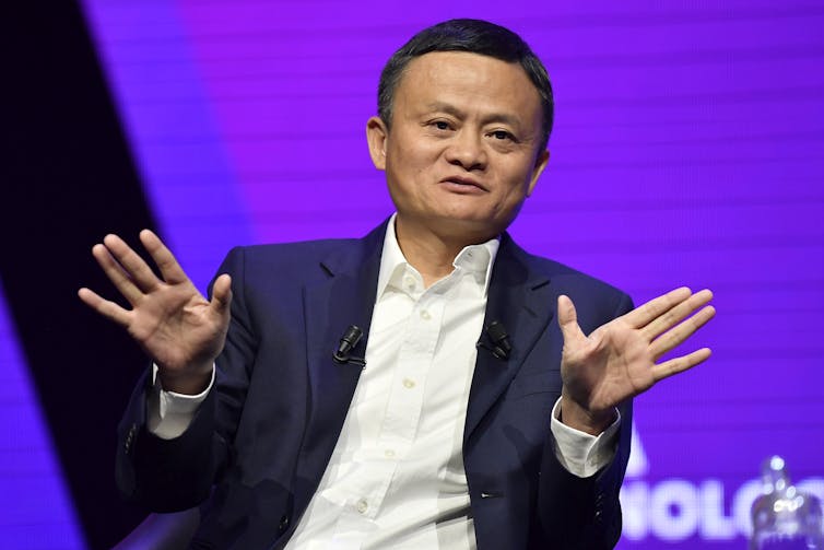 Jack Ma on a panel