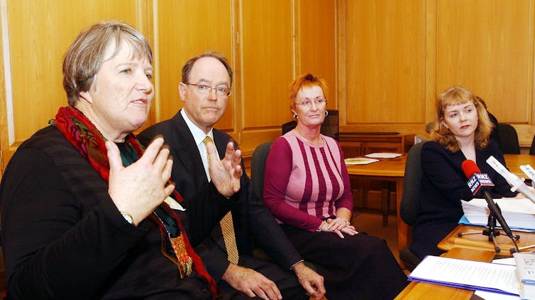 four people at a table