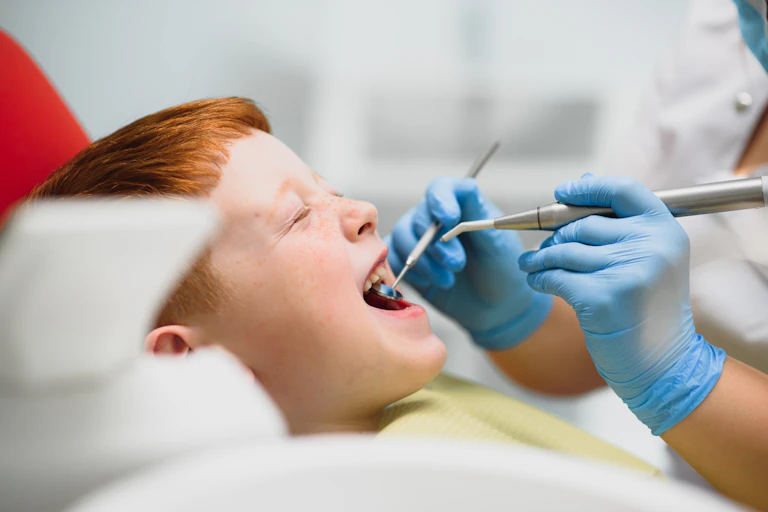 Boy at the dentist