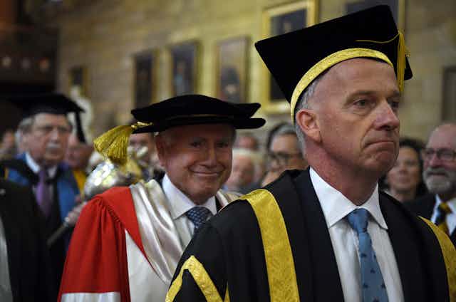 ormer prime minister John Howardwith Vice Chancellor Michael Spence arrives at a ceremony to be presented with an honorary doctorate at the University of Sydney