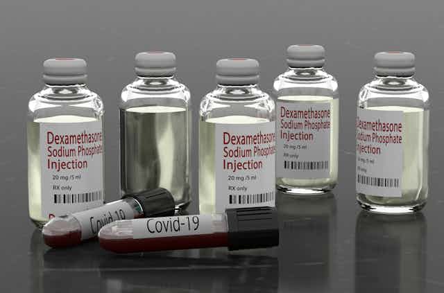 Bottles and vials of dexamethasone
