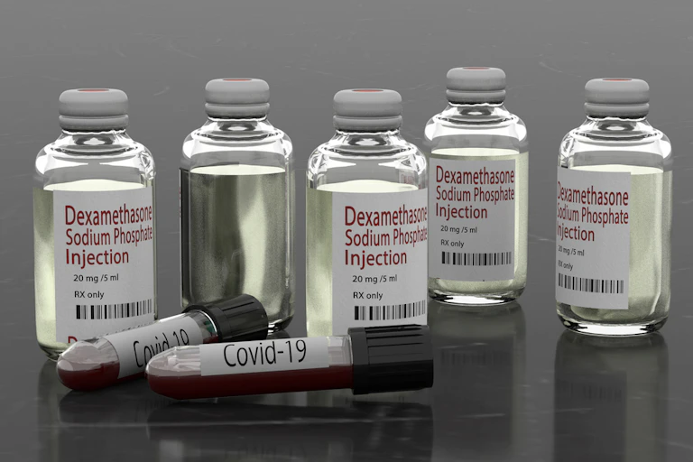 Bottles and vials of dexamethasone