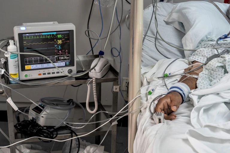 A COVID-19 patient in a Houston hospital in June 2020.