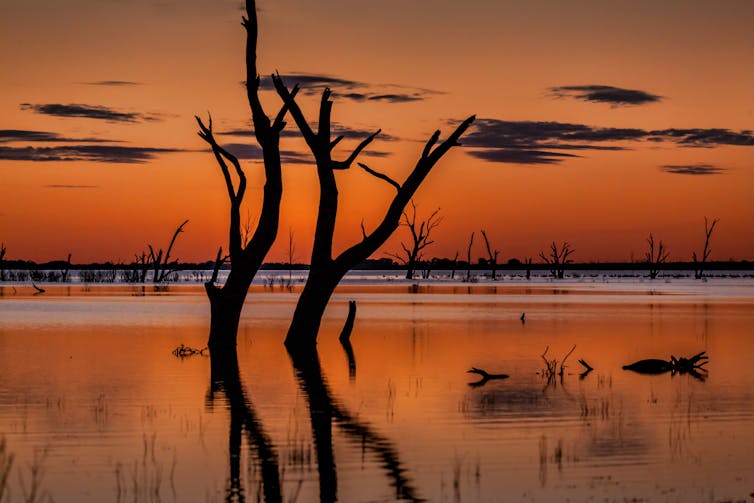 Dusk at Menindee Lakes in the Murray Darling Basin