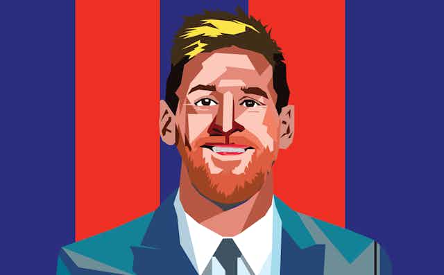 retrato de Leo Messi estilo pop art