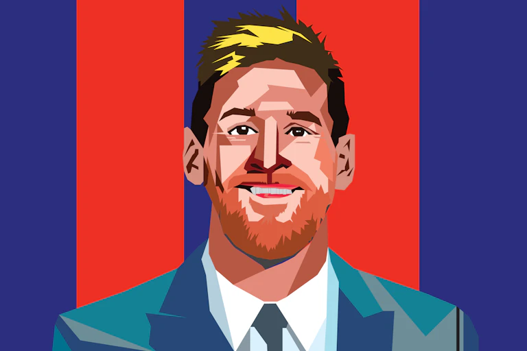retrato de Leo Messi estilo pop art