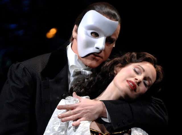 Performers in famous opera onstage. 