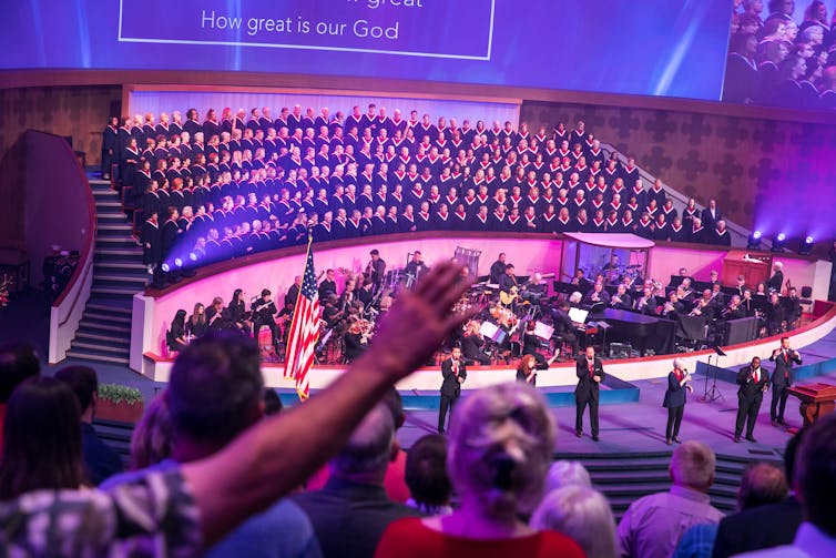 congregants in an evangelical church