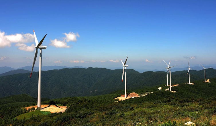 Wind turbines in South Korea