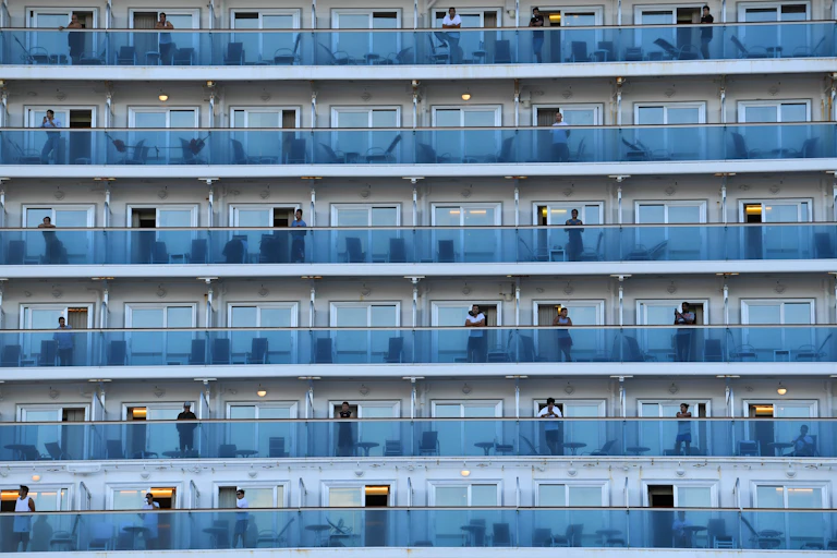 The balconies of the Ruby Princess.
