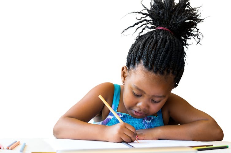 Little girl with braided hair