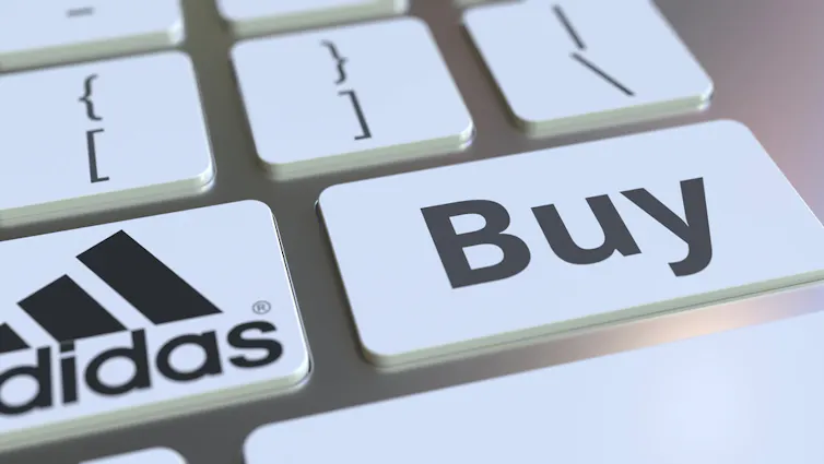 Keyboard with Adidas Buy buttons