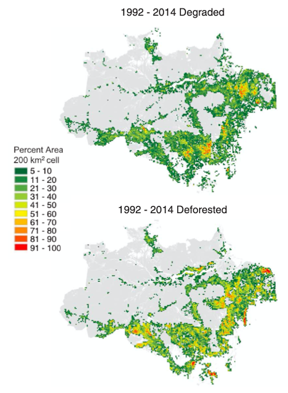 deforestation amazon rainforest map