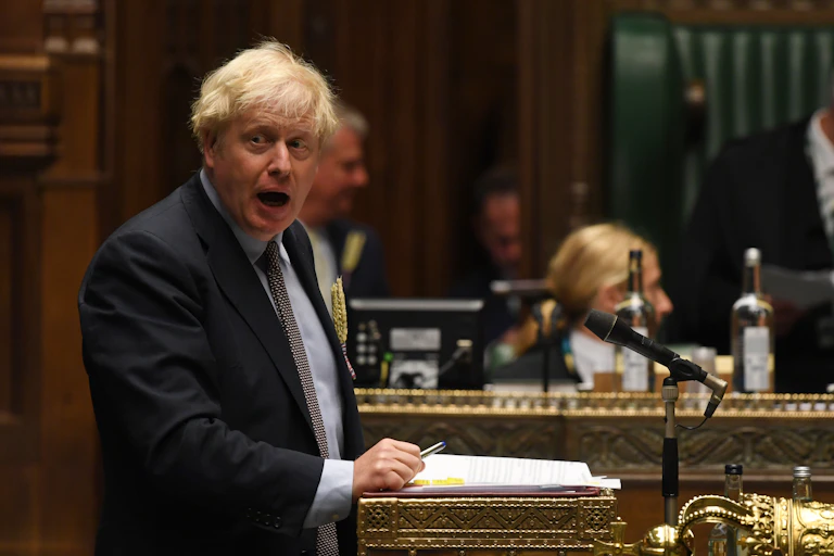 Boris Johnson in parliament.