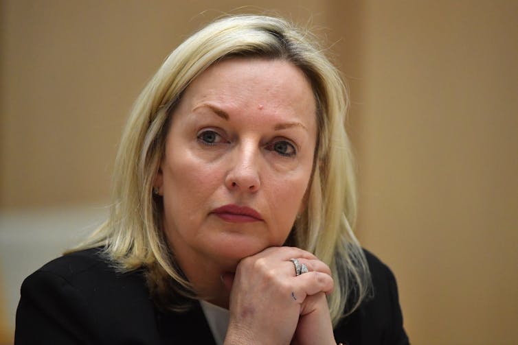 Australia Post CEO Christine Holgate at a Senate inquiry