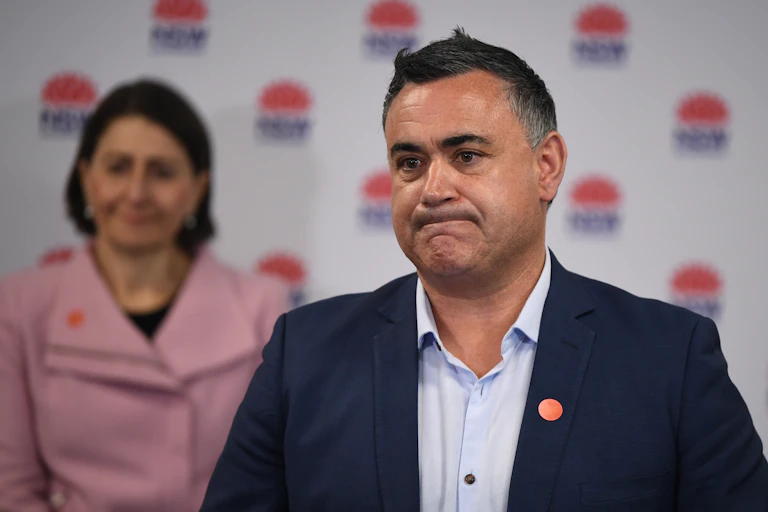 Nationals leader John Barilaro, right, and NSW Premier Gladys Berejiklian