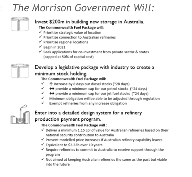 Morrison government to invest $211 million in fuel security to protect against risk and price pressures