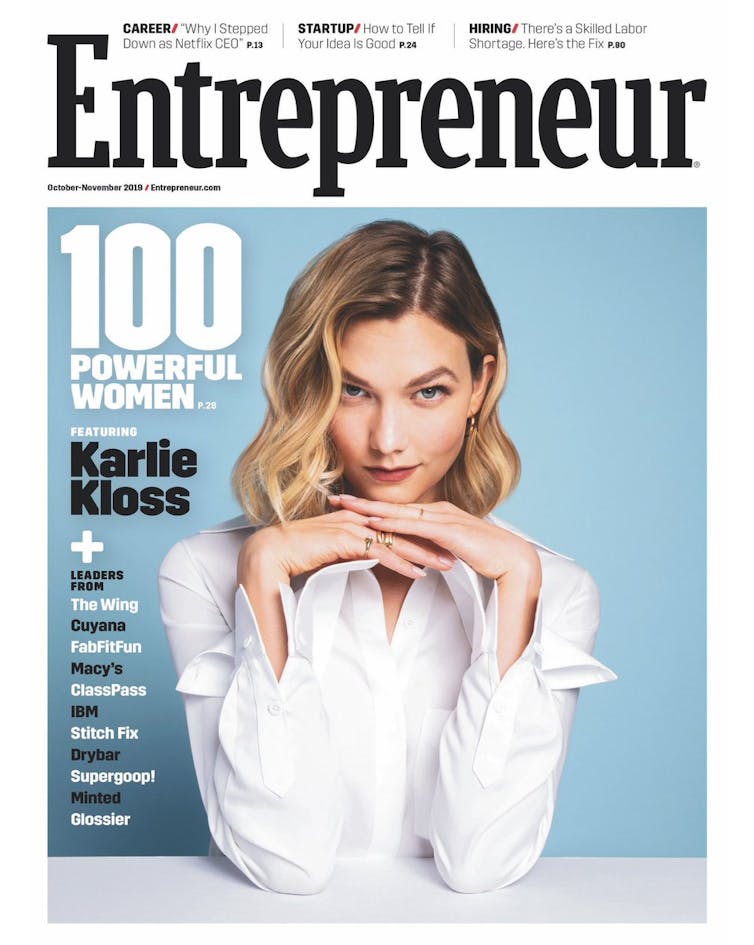 Karlie Kloss on the cover of Entrepreneur.