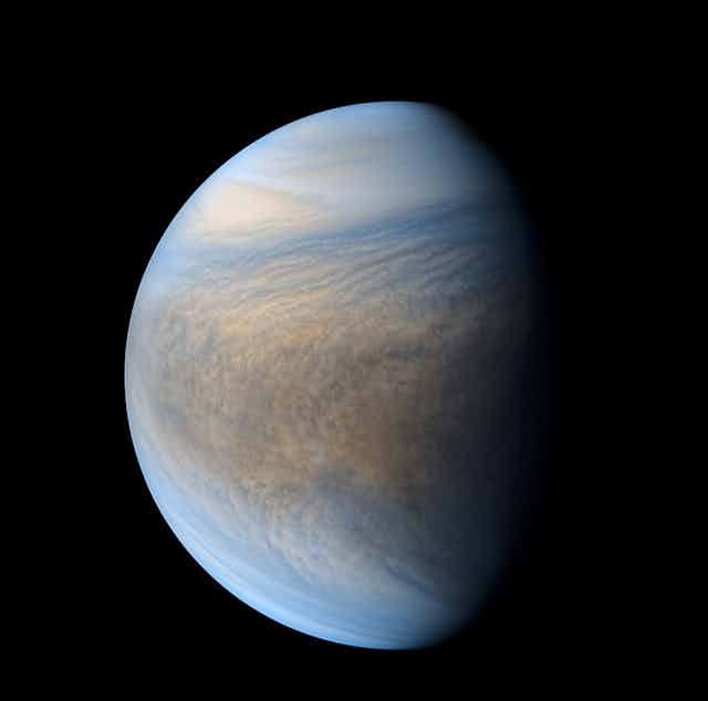Ultraviolet image showing the clouds of Venus.