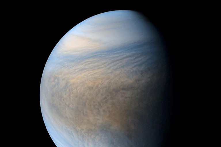 Ultraviolet image showing the clouds of Venus.