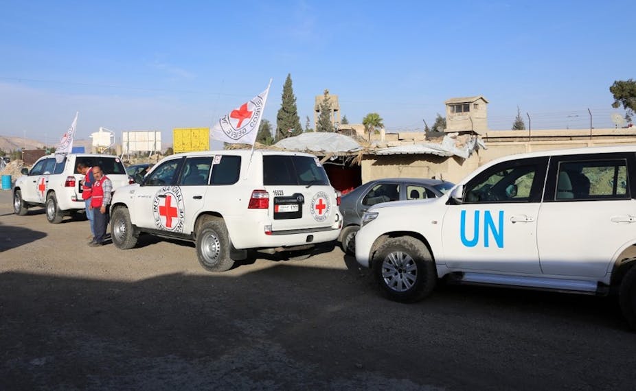 Véhicules du CICR et de l'ONU en Syrie