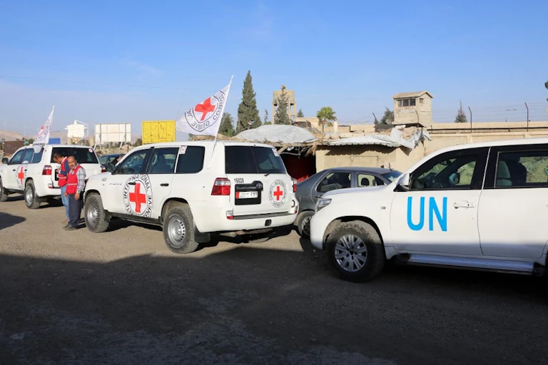 Véhicules du CICR et de l'ONU en Syrie