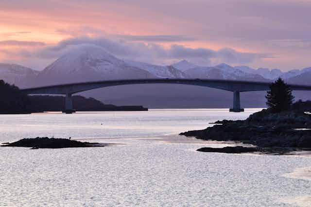 Skye bridge with the Cuillins in the background
