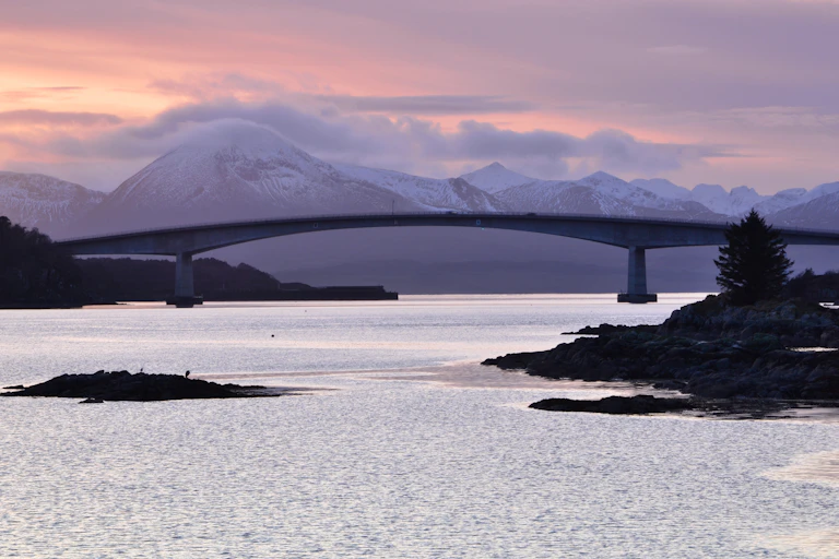 Skye bridge with the Cuillins in the background