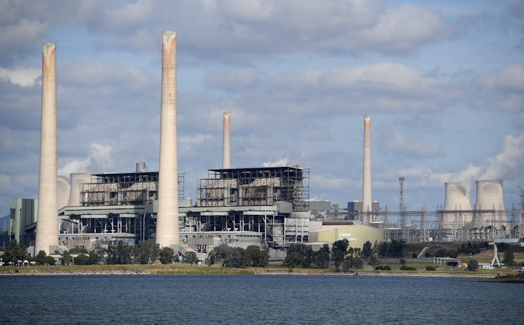 The Liddell power plant by the water