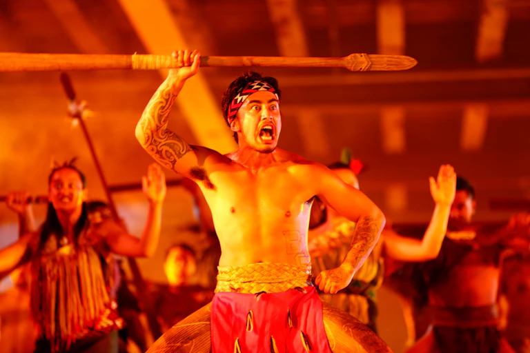 Māori warrior with taiaha