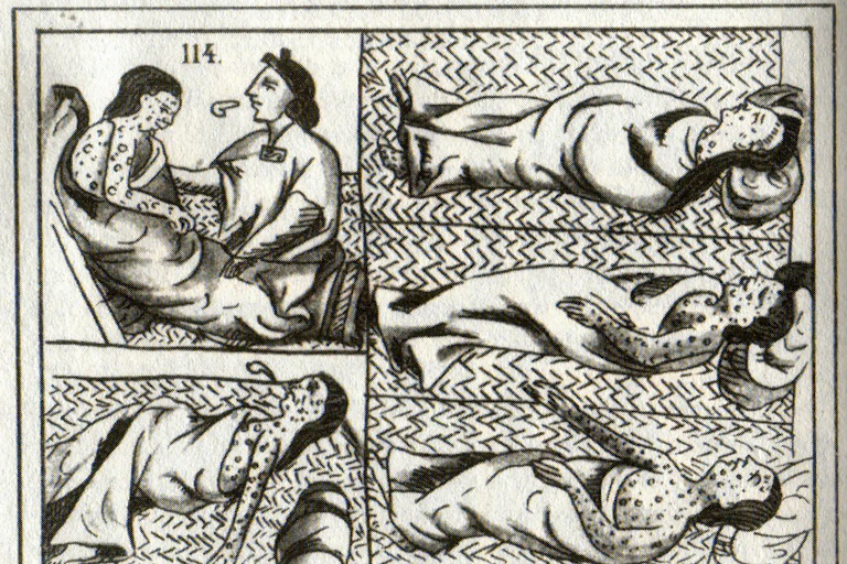 Drawing of Aztec smallpox victims