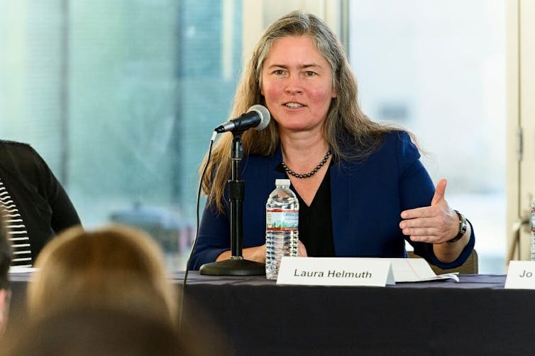 Editor in Chief of Scientific American Laura Helmuth speaking to an audience.