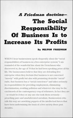 Vital Signs: 50 years ago Milton Friedman told us greed was good. He was half right