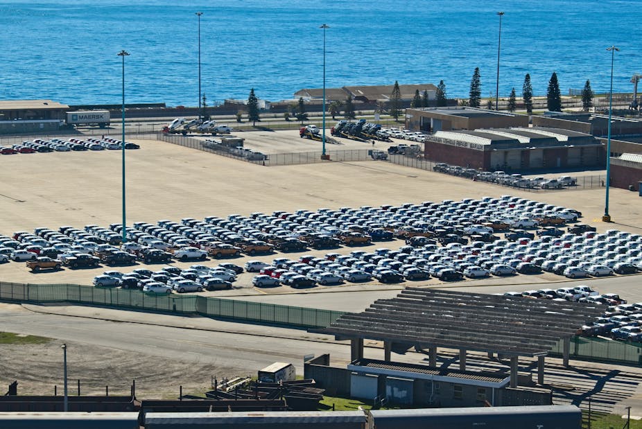 Vehicles at Port Elizabeth terminal waiting for export