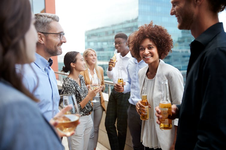 A group of people socialising