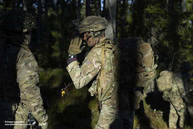 British Troops take part in a training exercise. 
