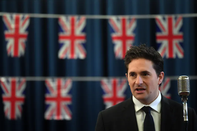 Defence minister delivers a speech.
