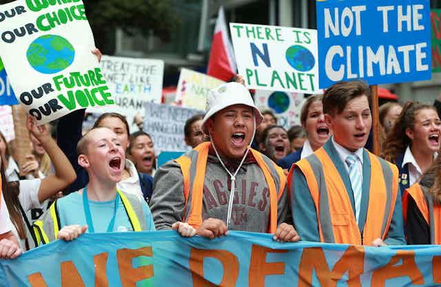 Climate protests in Wellington.