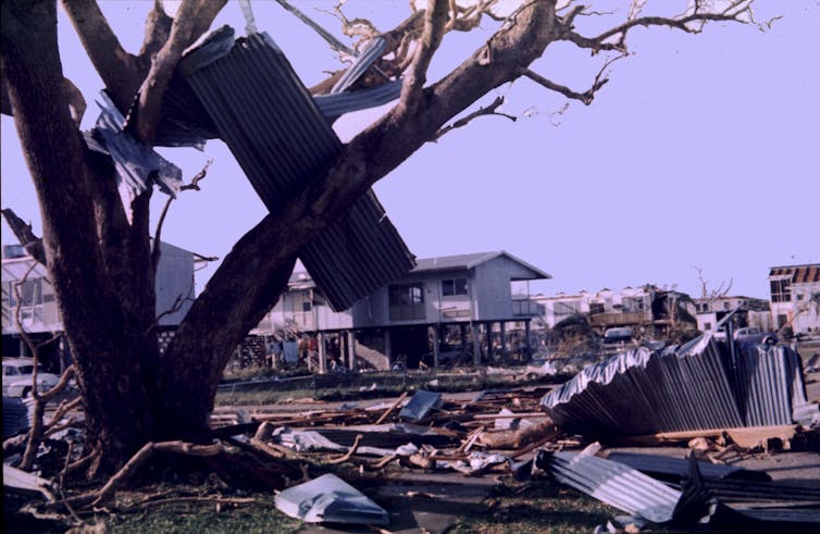 Debris in the aftermath of Cyclone Tracy