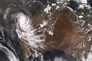 satelliittikuva sykloni Damienista Wassa.