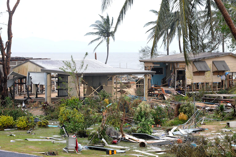 Damage from category five Tropical Cyclone Yasi, 2011