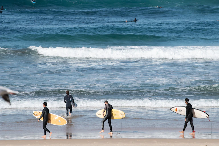Surfers at Bondi Beach