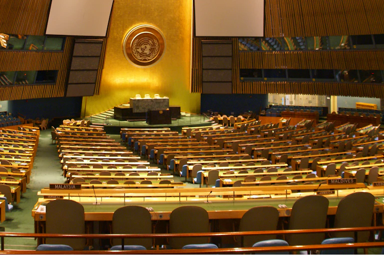 Sala de la Asamblea General Sede de las Naciones Unidas en Nueva York
