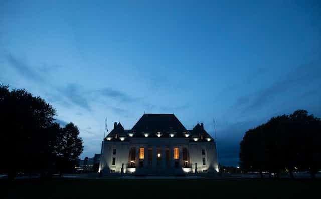 The Supreme Court of Canada at dusk