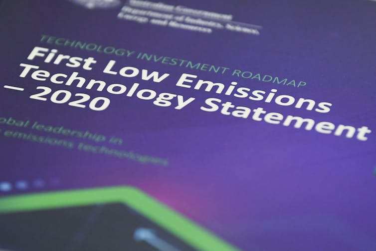 The cover of the first low-emissions technology statement
