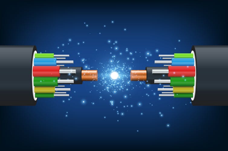 Illustration of fibre optic cables.