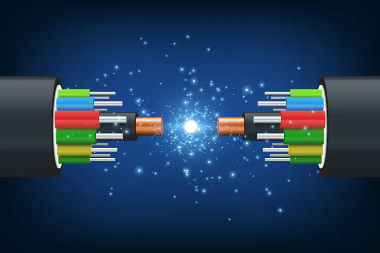 Illustration of fibre optic cables.