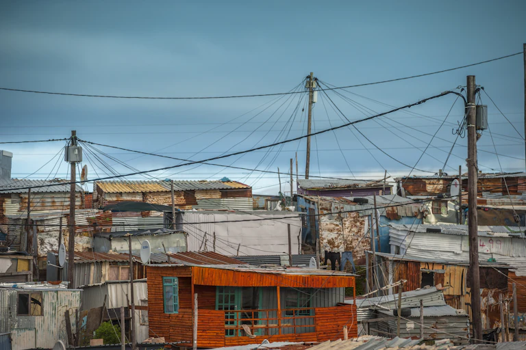 Informal housing structures.