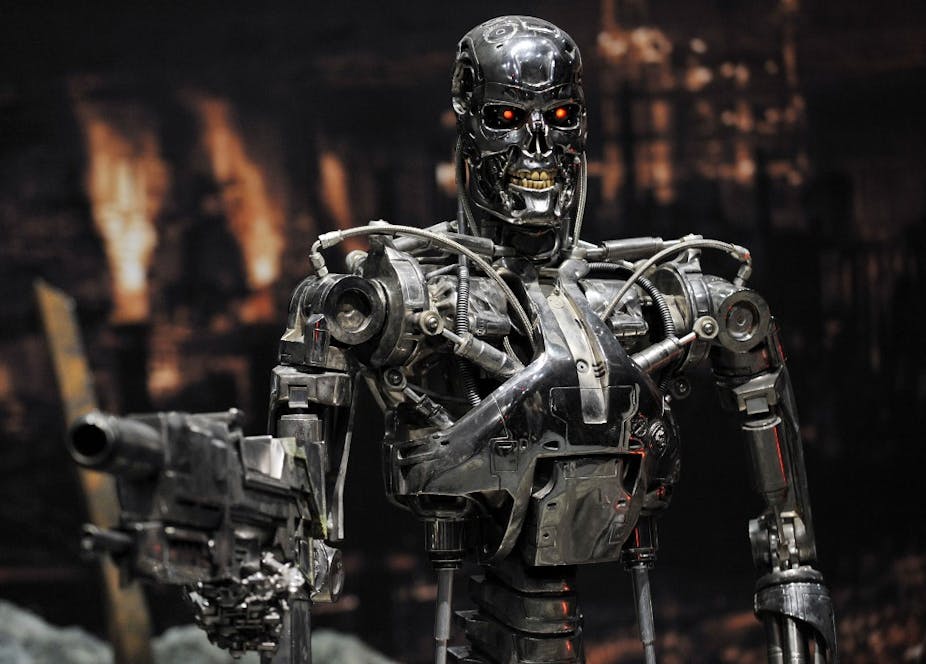 Une sculpture de robot inspirée du film Terminator